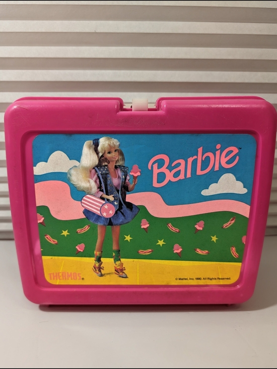 Barbie Other - VINTAGE 1990 Barbie Pink Plastic Carry Case / Lunchbox - Retro Mattel Toy
